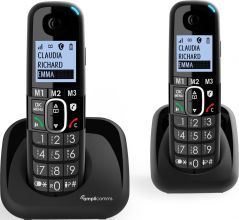 Amplicomms BigTel1502 Senioren draadloze duo huistelefoon voor de vaste lijn | Extra handset | Luide oproeptonen | Ongewenste bellers blokkeren | 3 directe geheugen toetsen | Handsfree | Instelbaar volume | Gehoorapparaat compatibel