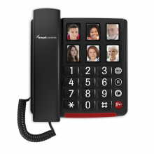 Amplicomms Bigtel 40 Plus Zwart | Vaste Telefoon Senioren | 6  Grote Toetsen | Gehoorapparaat Compatibel 