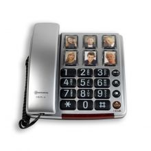 Amplicomms BigTel 40 Zilver | Senioren telefoon vaste lijn | Foto toetsen 
