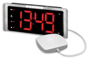 Amplicomms TCL-410BNL Jumbo klok / wekker met 7,5 cm grote -, verlichte cijfers, luide bel 95 dB, flitser en trilalarm
