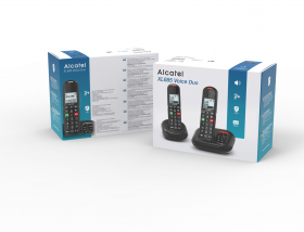 Alcatel XL685 duo dect telefoon zwart met handenvrij bellen en grote toetsen