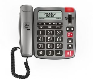 Amplicomms Powertel 196 senioren telefoon voor de vaste lijn | grote toetsen | gehoorapparaat compatibel