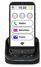 Amplicomms M50 Senioren Smartphone | Mobiele telefoon | Eenvoudig opladen | Compatibel met hoortoestellen | Nederlandstalig software |