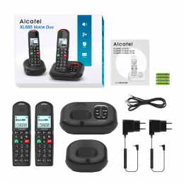 Alcatel Xl685 Voice Duo dect telefoon zwart met antwoordapparaat en handenvrij bellen 